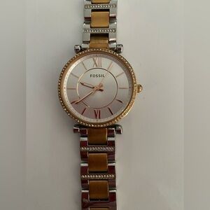 Fossil Women's Two-Tone Gold and Silver Watch
